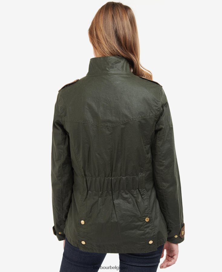 vêtements Barbour veste cirée de défense premium archive olive/antique femmes T2L6ZP1396