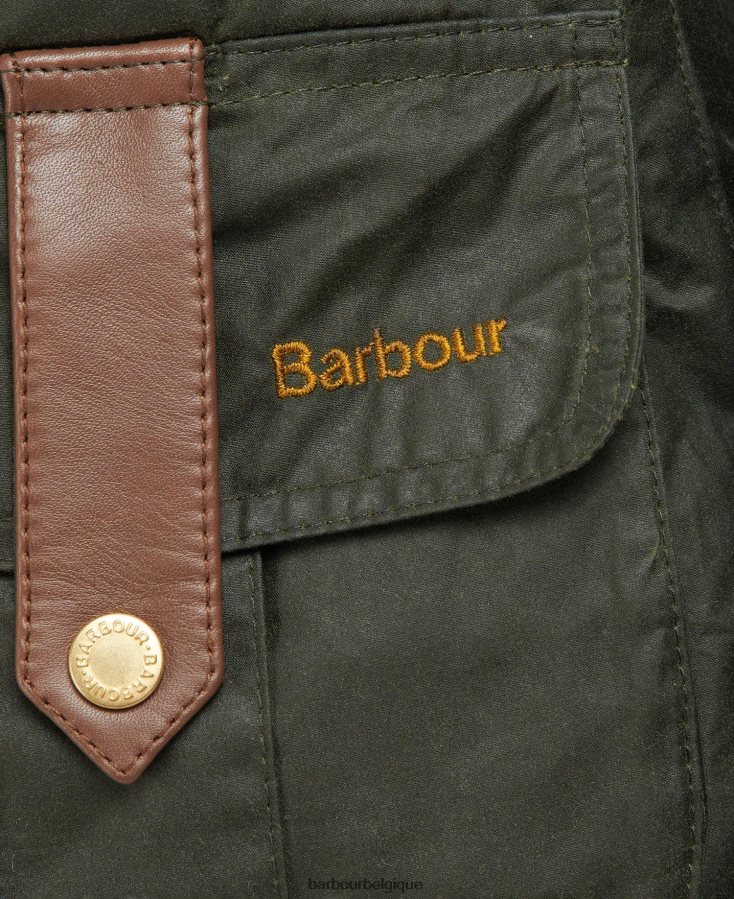 vêtements Barbour veste cirée de défense premium archive olive/antique femmes T2L6ZP1396