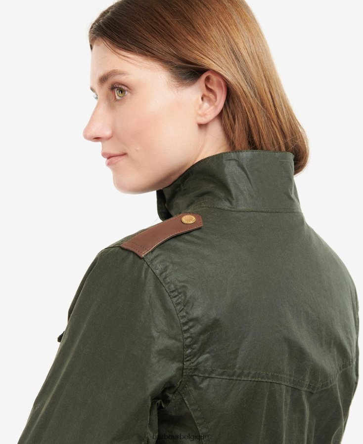 vêtements Barbour veste cirée de défense premium archive olive/antique femmes T2L6ZP1396