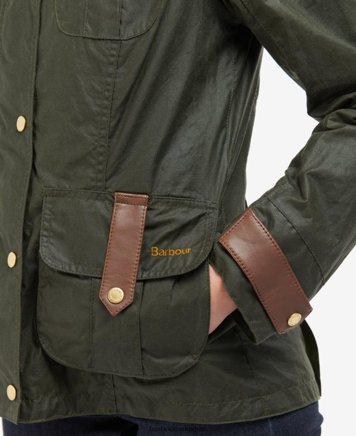 vêtements Barbour veste cirée de défense premium archive olive/antique femmes T2L6ZP1396