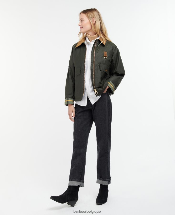 vêtements Barbour veste cirée eddleston archive olive/antique femmes T2L6ZP1367