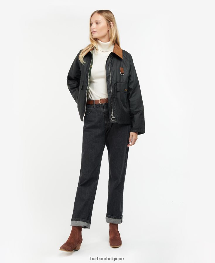 vêtements Barbour veste cirée eddleston archive olive/antique femmes T2L6ZP1383