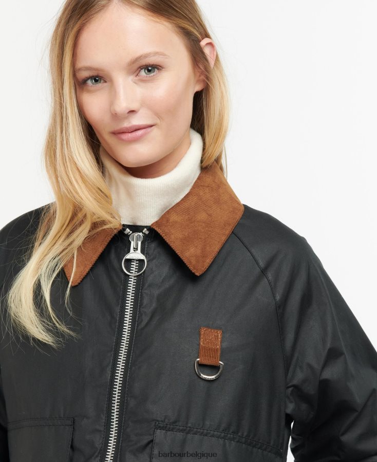 vêtements Barbour veste cirée eddleston archive olive/antique femmes T2L6ZP1383