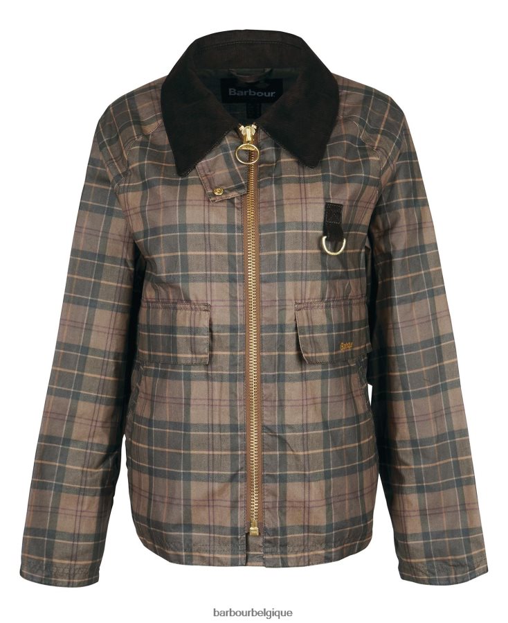 vêtements Barbour veste cirée eddleston tartan tartan discret/marron femmes T2L6ZP1372