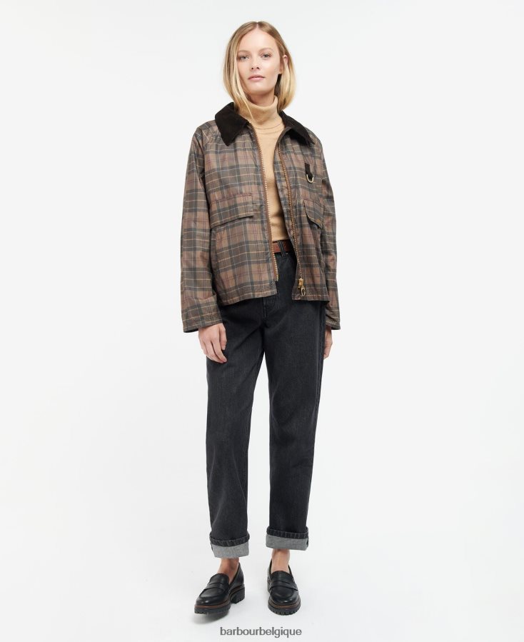 vêtements Barbour veste cirée eddleston tartan tartan discret/marron femmes T2L6ZP1372