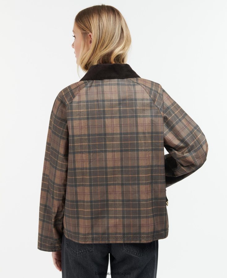 vêtements Barbour veste cirée eddleston tartan tartan discret/marron femmes T2L6ZP1372