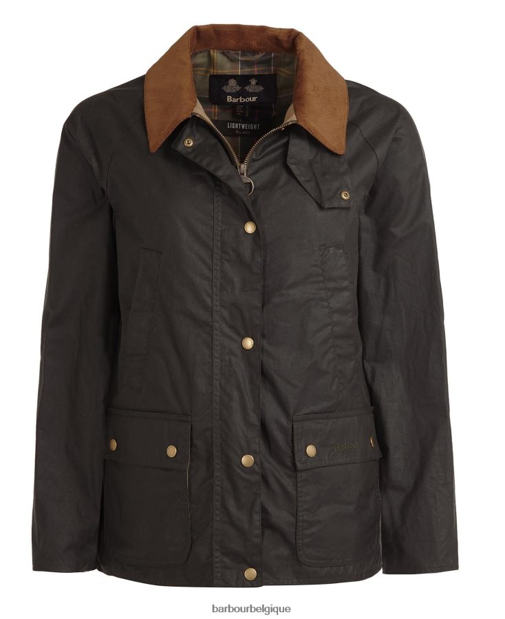 vêtements Barbour veste cirée gland légère olive foncé femmes T2L6ZP1393