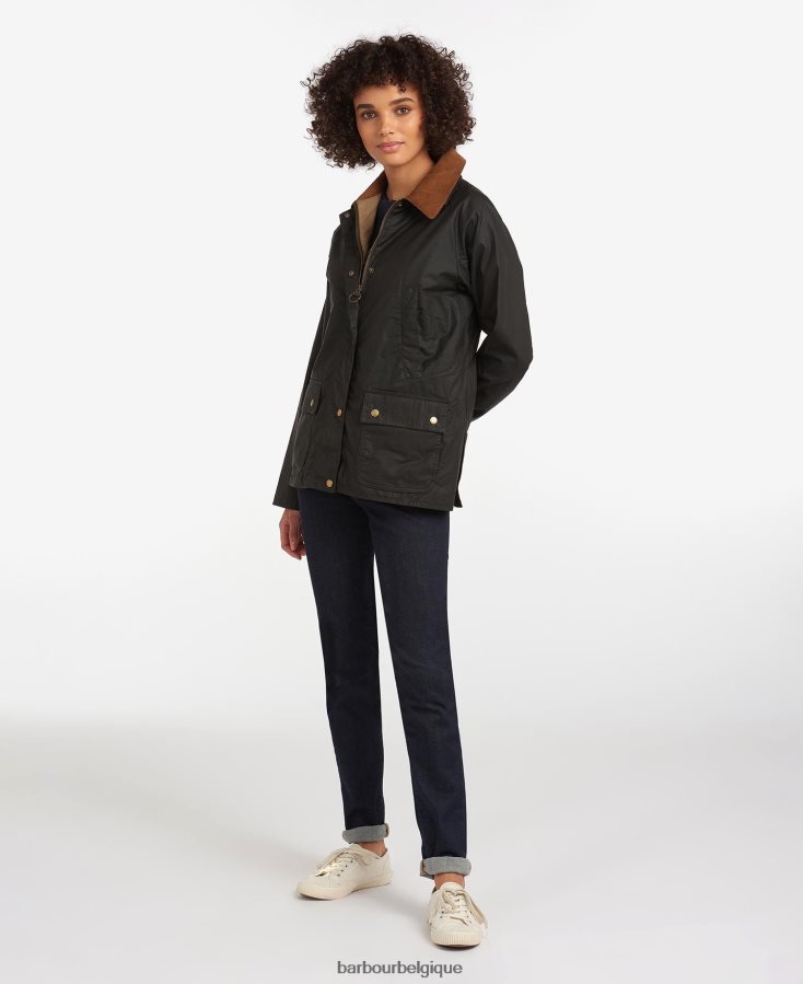 vêtements Barbour veste cirée gland légère olive foncé femmes T2L6ZP1393