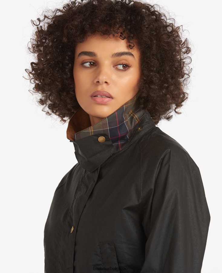 vêtements Barbour veste cirée gland légère olive foncé femmes T2L6ZP1393