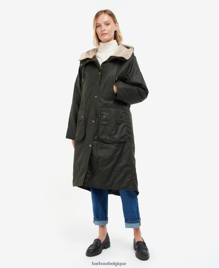 vêtements Barbour veste cirée gunnister tartan noir/ancien femmes T2L6ZP1375