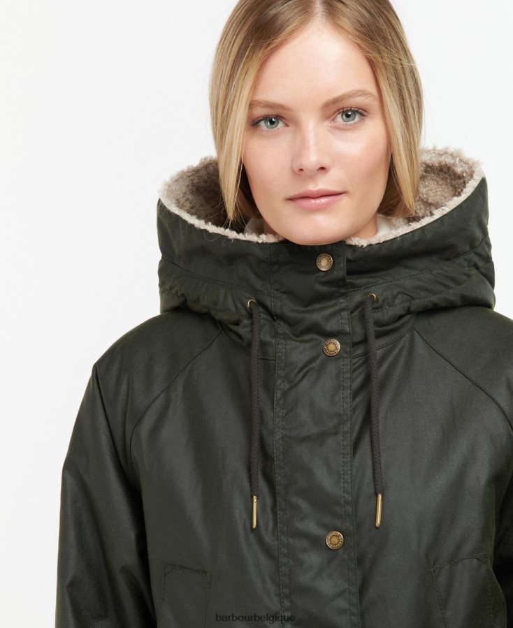 vêtements Barbour veste cirée gunnister tartan noir/ancien femmes T2L6ZP1375