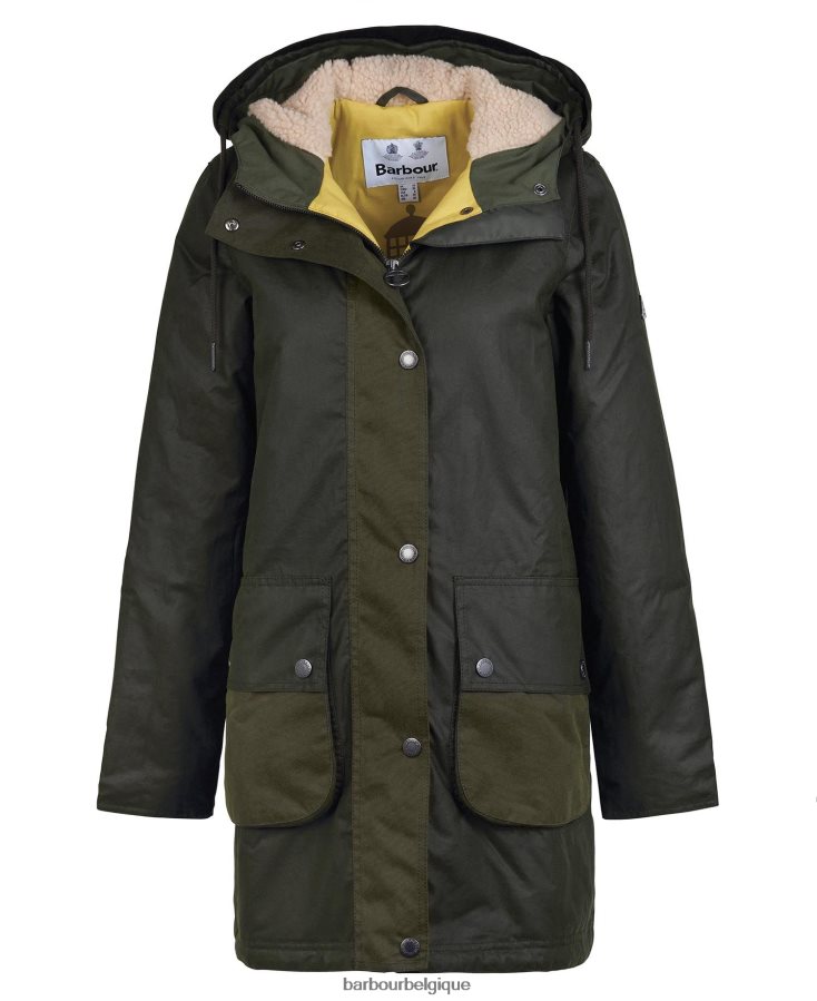vêtements Barbour veste en cire de lunane fougère/olive/limeade femmes T2L6ZP1397