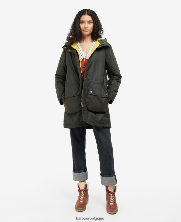 vêtements Barbour veste en cire de lunane fougère/olive/limeade femmes T2L6ZP1397
