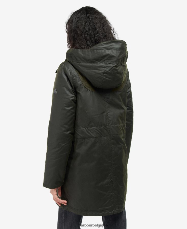 vêtements Barbour veste en cire de lunane fougère/olive/limeade femmes T2L6ZP1397
