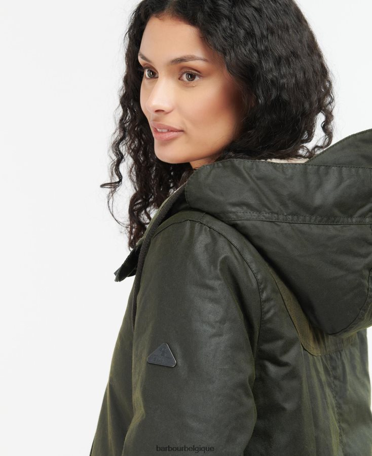 vêtements Barbour veste en cire de lunane fougère/olive/limeade femmes T2L6ZP1397