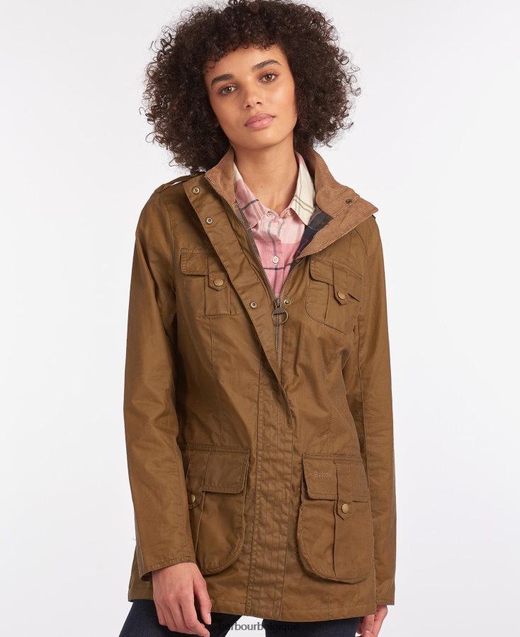 vêtements Barbour veste légère de défense en coton ciré marine royale/classique femmes T2L6ZP1388
