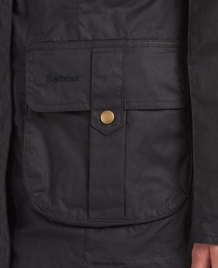 vêtements Barbour veste légère de défense en coton ciré marine royale/classique femmes T2L6ZP1389
