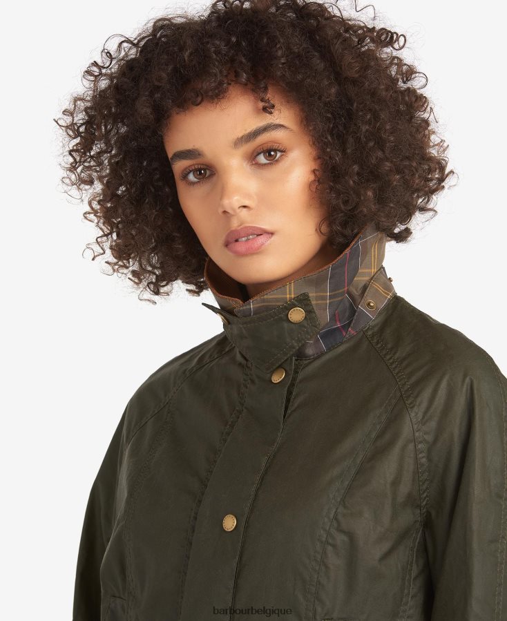 vêtements Barbour veste légère en coton ciré beadnell olive d\'archives femmes T2L6ZP1398