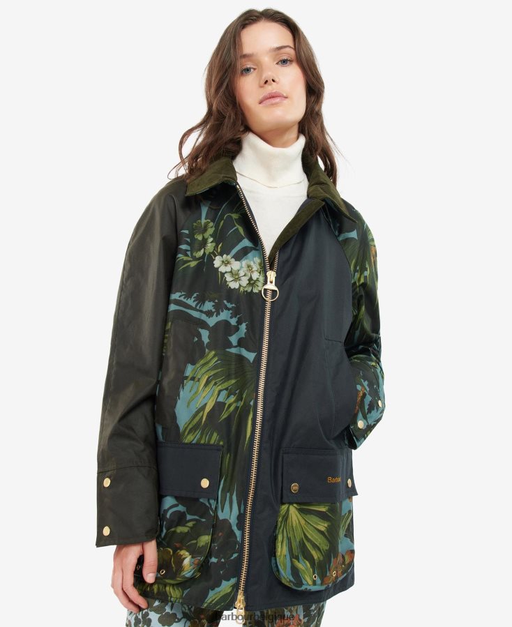 vêtements Barbour x House of Hackney veste cirée handley limerence/ciel/marine femmes T2L6ZP1384