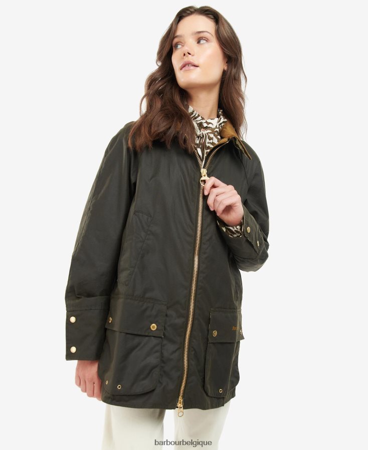 vêtements Barbour x House of Hackney veste cirée handley olive/equus/cacao femmes T2L6ZP1386