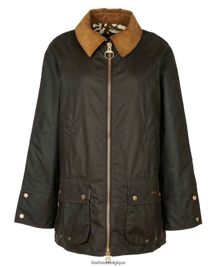 vêtements Barbour x House of Hackney veste cirée handley olive/equus/cacao femmes T2L6ZP1386