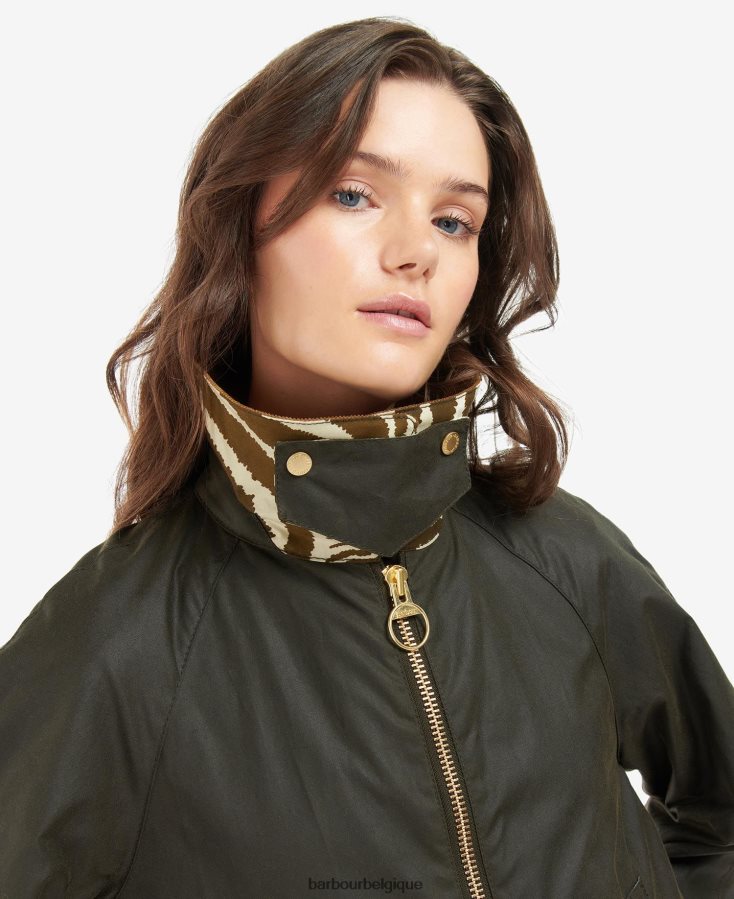 vêtements Barbour x House of Hackney veste cirée handley olive/equus/cacao femmes T2L6ZP1386