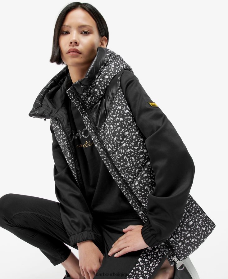 vêtements Barbour sweat matelassé condor imprimé terrazzo/noir femmes T2L6ZP1500