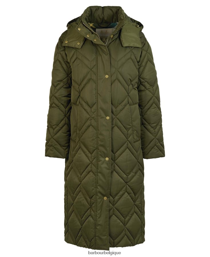 vêtements Barbour veste matelassée cassius tartan noir/fougère ancienne femmes T2L6ZP1442