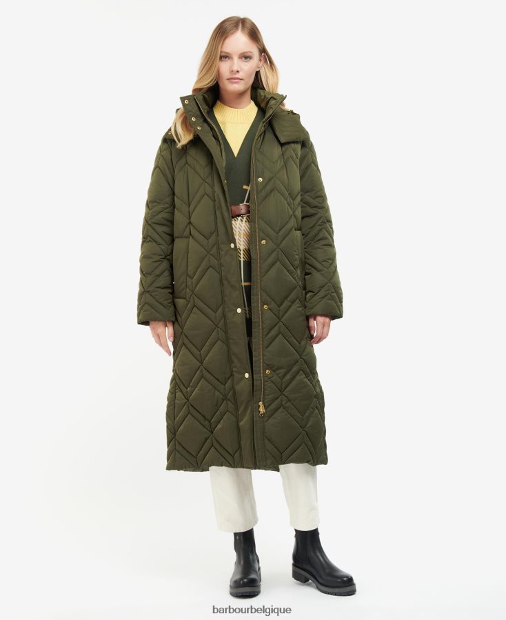 vêtements Barbour veste matelassée cassius tartan noir/fougère ancienne femmes T2L6ZP1442