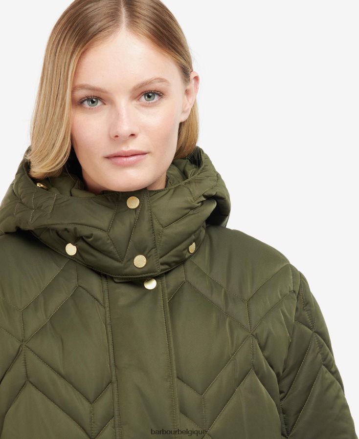 vêtements Barbour veste matelassée cassius tartan noir/fougère ancienne femmes T2L6ZP1442