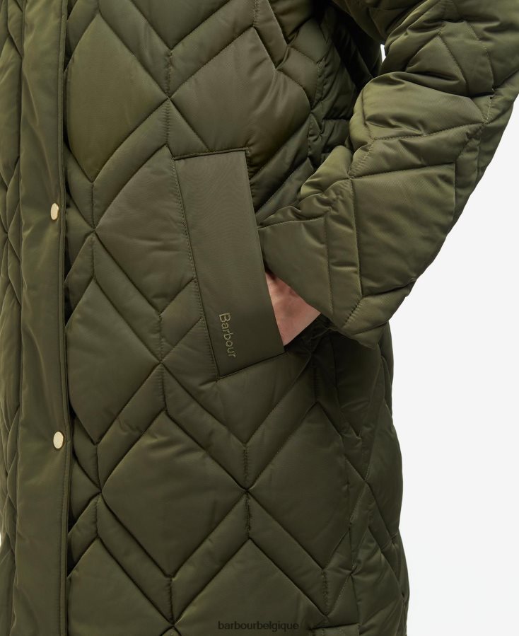 vêtements Barbour veste matelassée cassius tartan noir/fougère ancienne femmes T2L6ZP1442