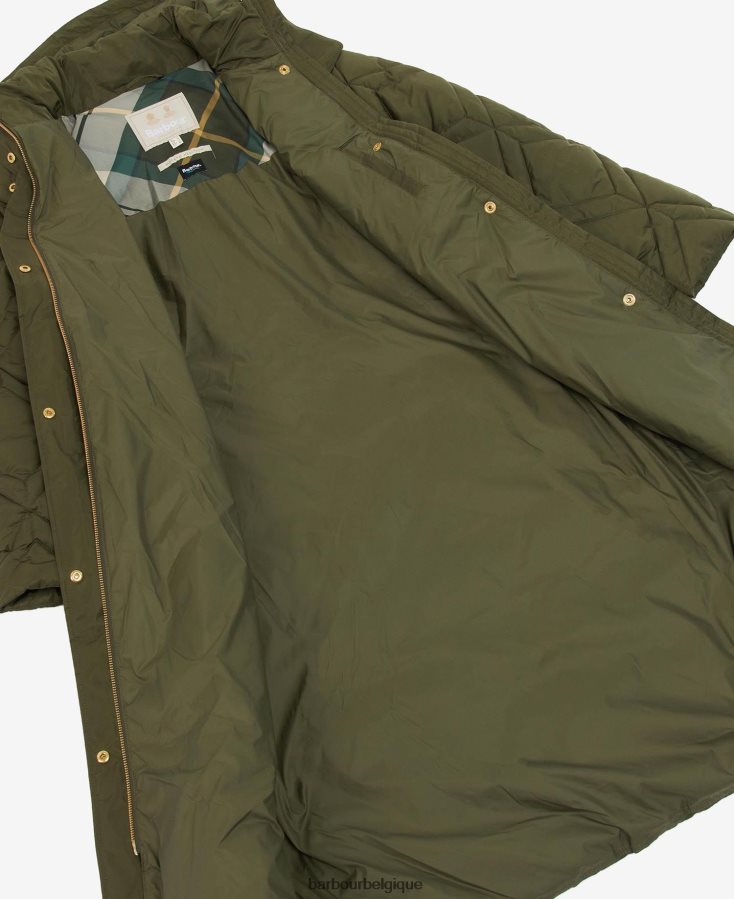 vêtements Barbour veste matelassée cassius tartan noir/fougère ancienne femmes T2L6ZP1442