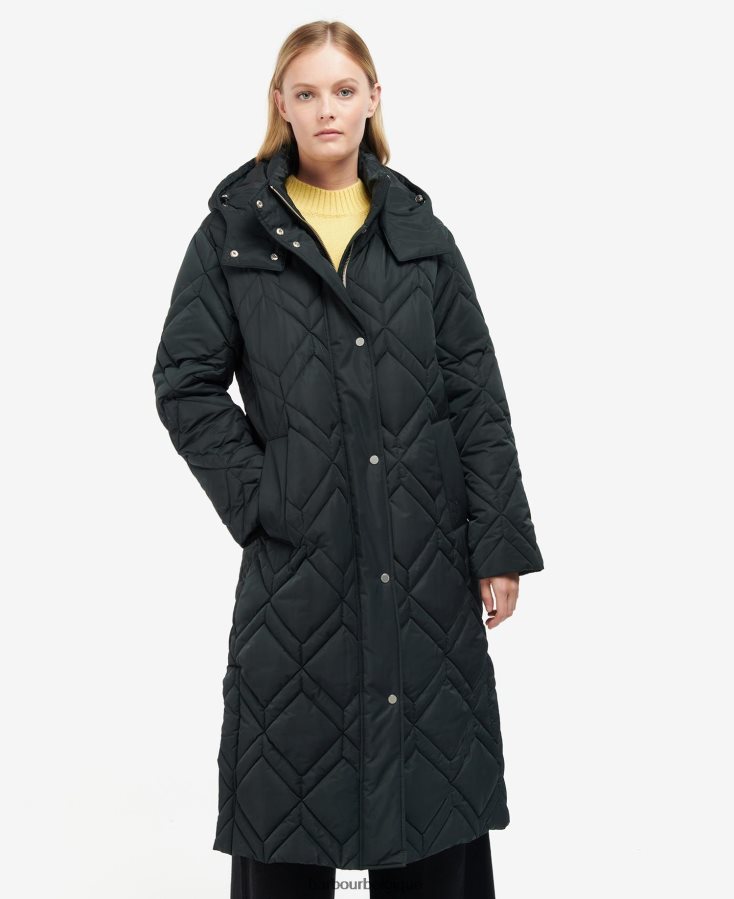 vêtements Barbour veste matelassée cassius tartan noir/fougère ancienne femmes T2L6ZP1519