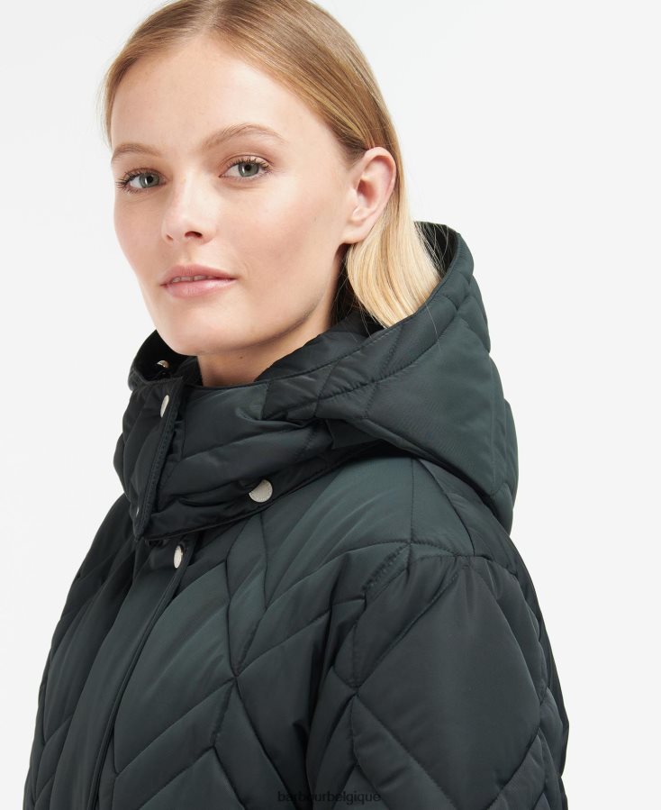 vêtements Barbour veste matelassée cassius tartan noir/fougère ancienne femmes T2L6ZP1519