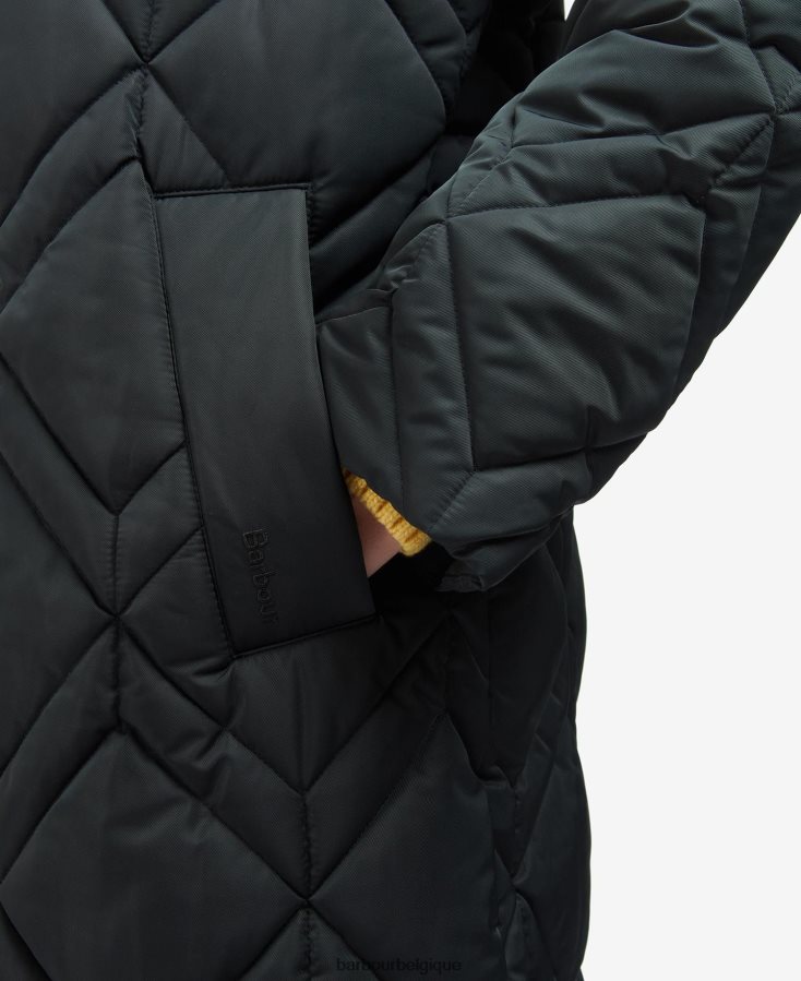 vêtements Barbour veste matelassée cassius tartan noir/fougère ancienne femmes T2L6ZP1519