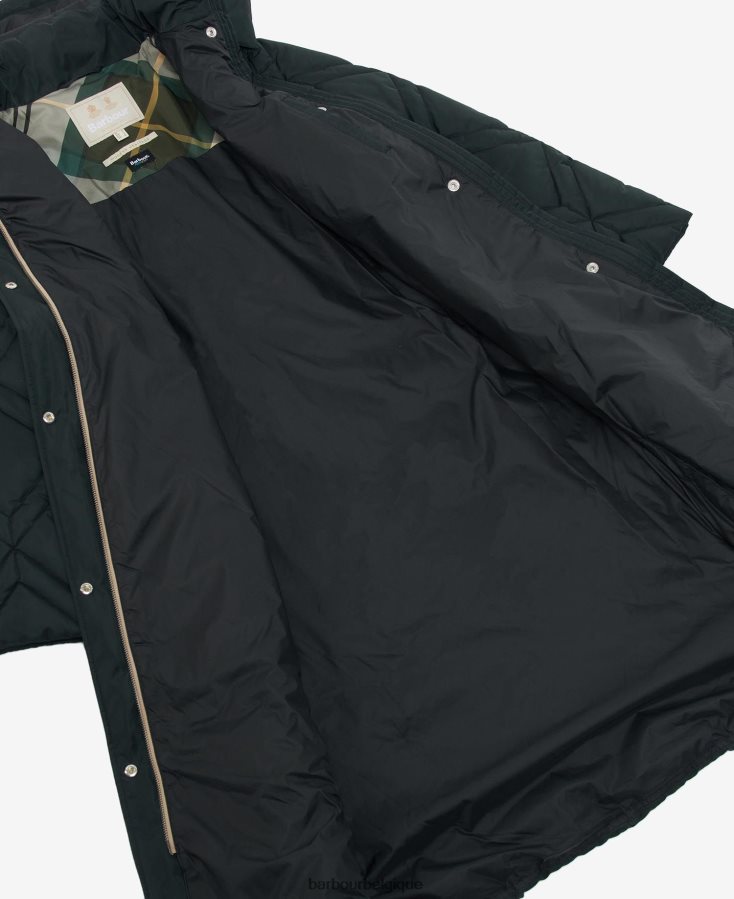vêtements Barbour veste matelassée cassius tartan noir/fougère ancienne femmes T2L6ZP1519