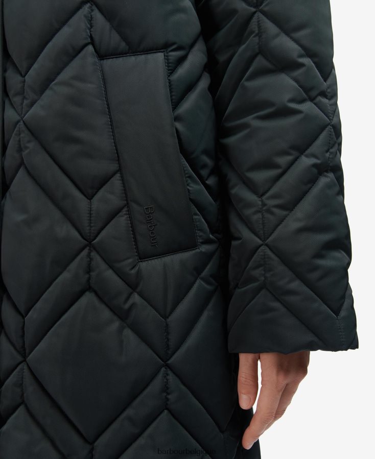 vêtements Barbour veste matelassée cassius tartan noir/fougère ancienne femmes T2L6ZP1519