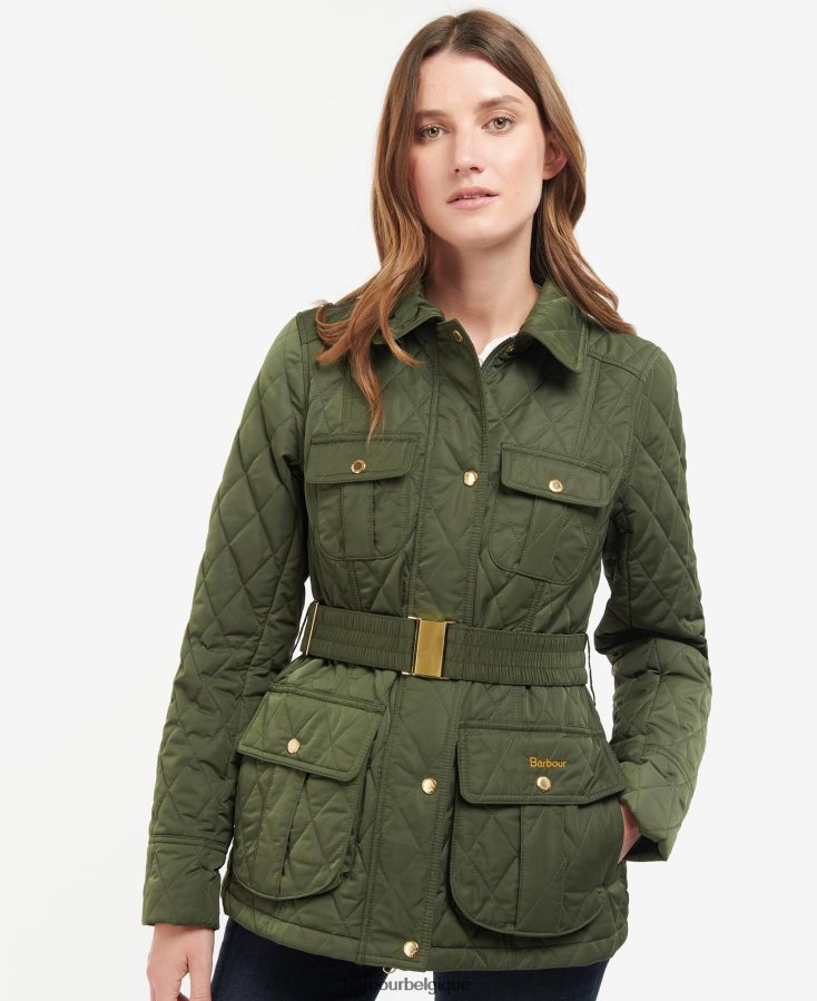 vêtements Barbour veste matelassée à ceinture olive/antique femmes T2L6ZP1435