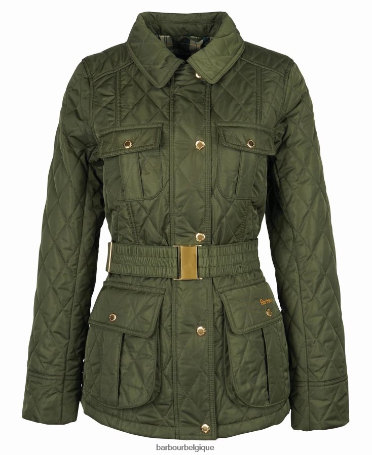 vêtements Barbour veste matelassée à ceinture olive/antique femmes T2L6ZP1435