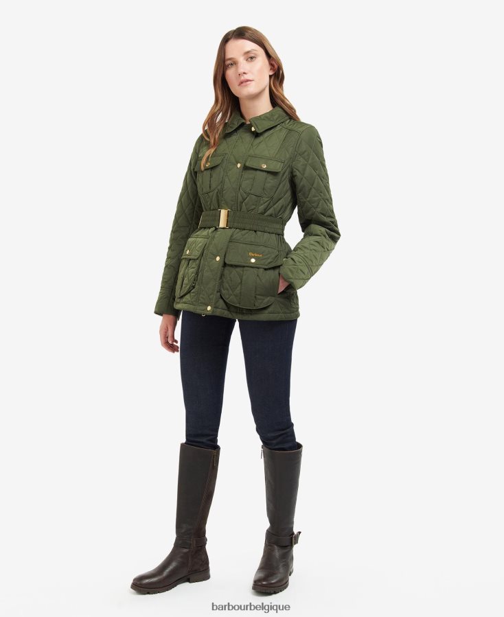 vêtements Barbour veste matelassée à ceinture olive/antique femmes T2L6ZP1435