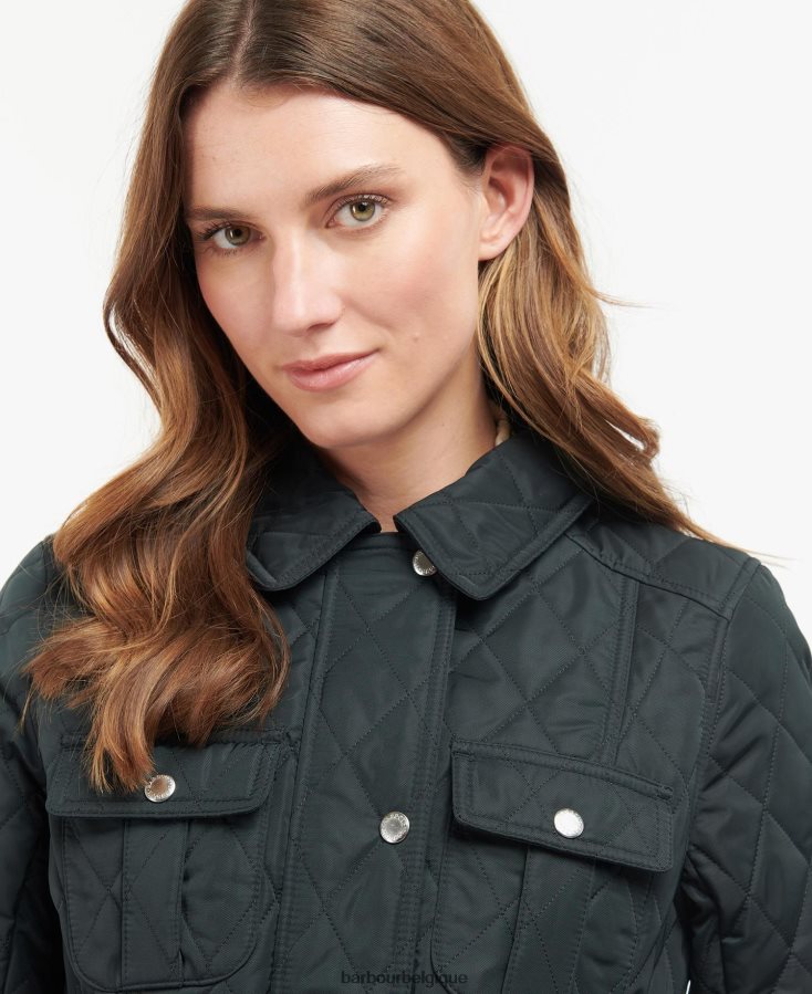 vêtements Barbour veste matelassée à ceinture olive/antique femmes T2L6ZP1488