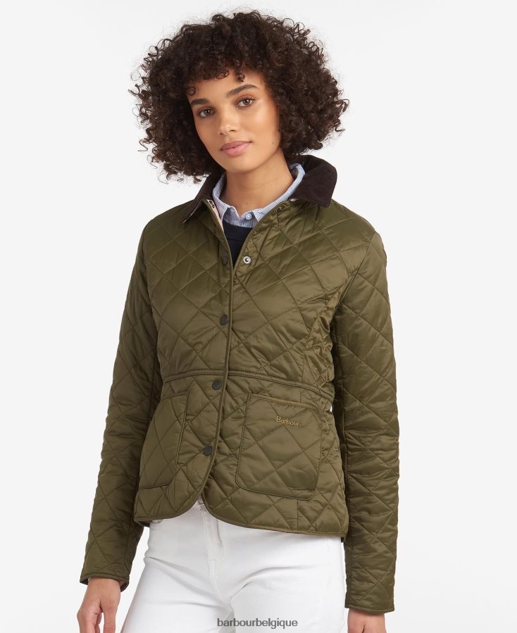 vêtements Barbour veste matelassée deveron olive noire femmes T2L6ZP1399