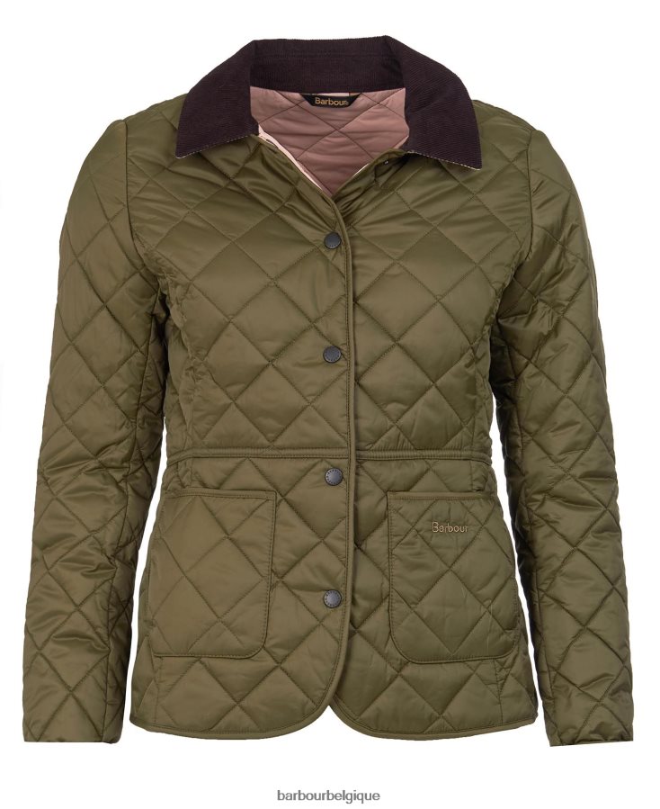 vêtements Barbour veste matelassée deveron olive noire femmes T2L6ZP1399