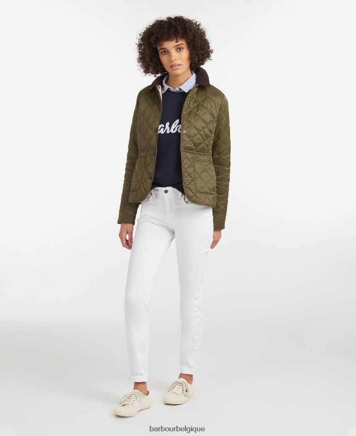 vêtements Barbour veste matelassée deveron olive noire femmes T2L6ZP1399