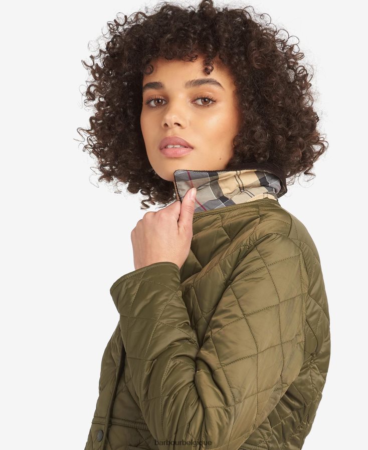 vêtements Barbour veste matelassée deveron olive noire femmes T2L6ZP1399