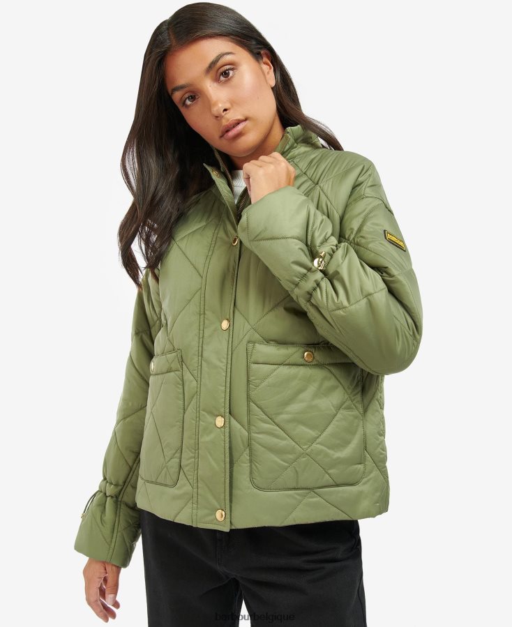 vêtements Barbour veste matelassée falkenberg carreaux vert nuit/vert nuit femmes T2L6ZP1447