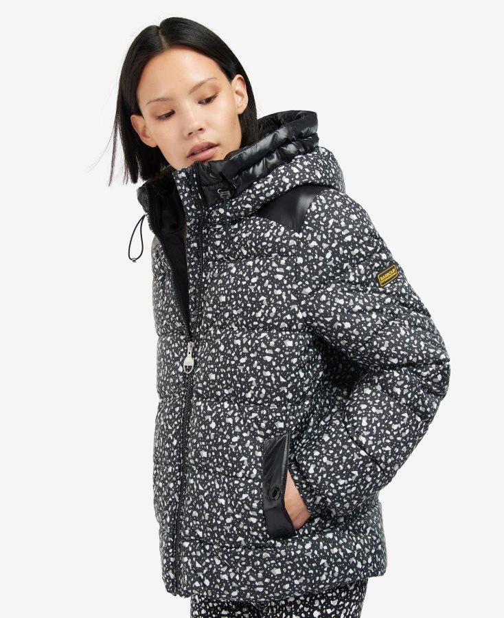 vêtements Barbour veste matelassée à imprimé pavillon terrazzo/noir femmes T2L6ZP1455