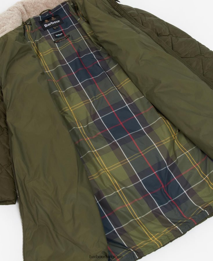 vêtements Barbour veste matelassée kilmory feuille de fougère/tartan classique femmes T2L6ZP1514