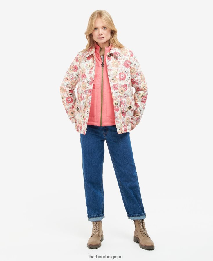 vêtements Barbour veste matelassée leilani imprimée achillée florale rétro/olivier femmes T2L6ZP1479