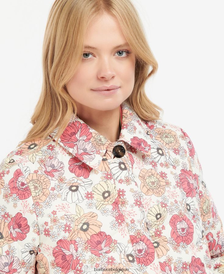 vêtements Barbour veste matelassée leilani imprimée achillée florale rétro/olivier femmes T2L6ZP1479